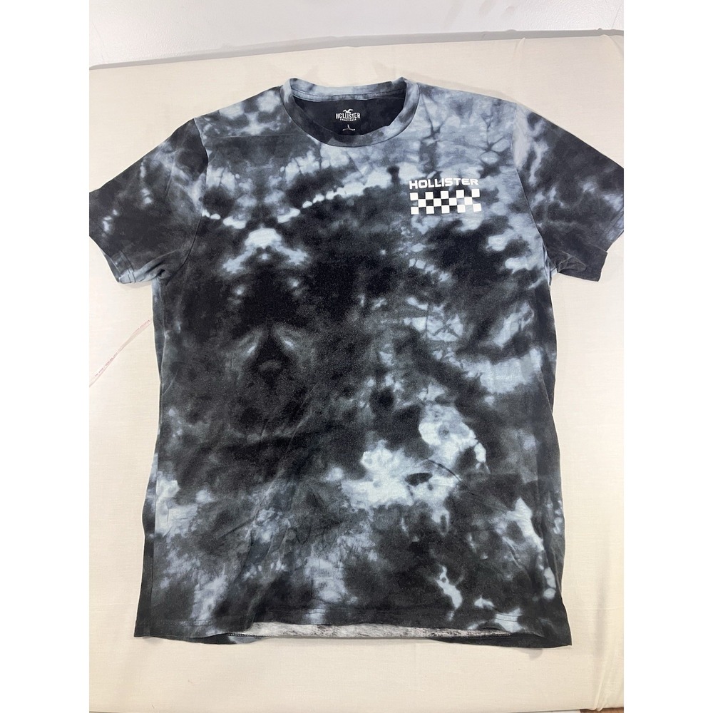 Hollister, Dark Blue with Modern Abstract Print Logo T-shirt, size L